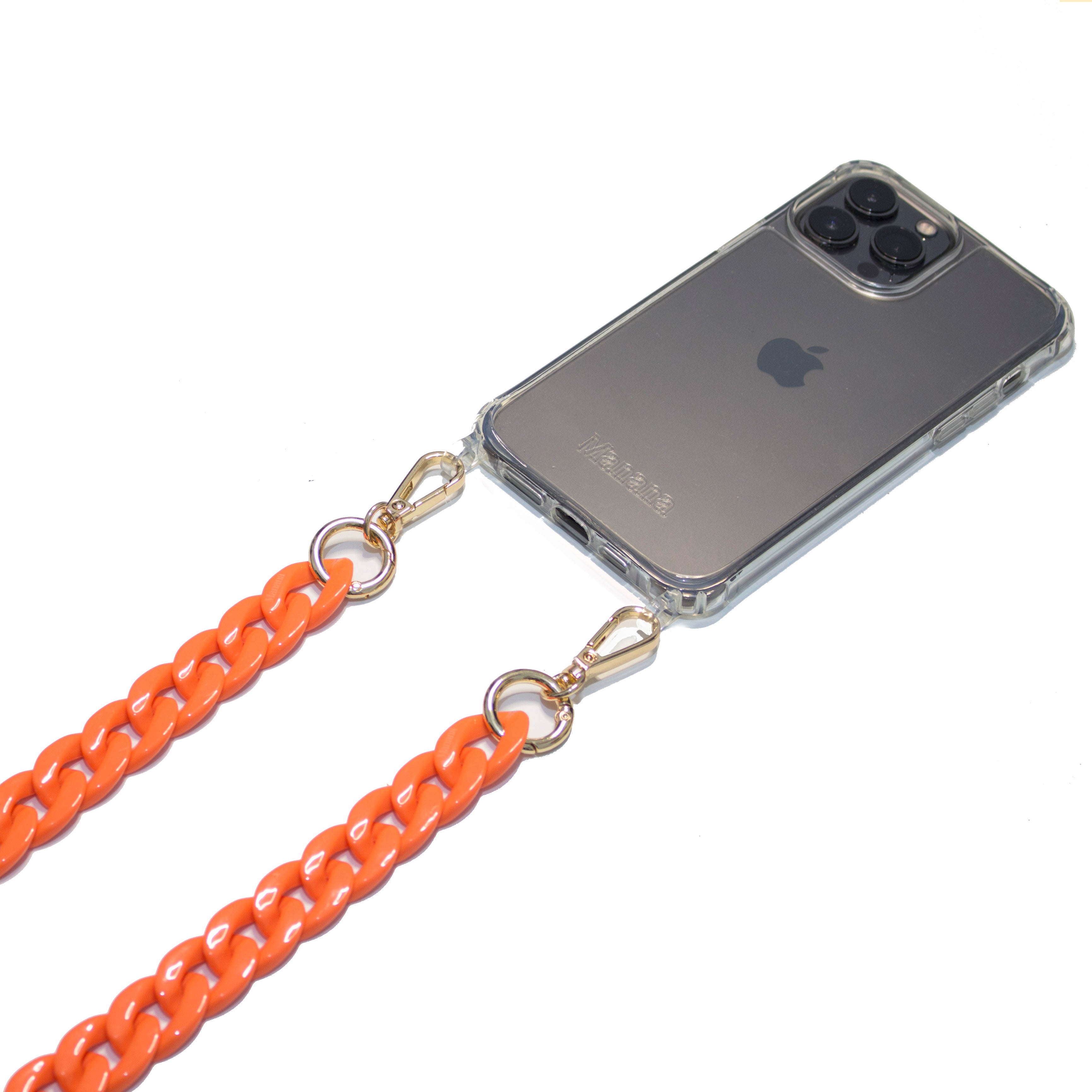 Orange Varnish Chain Necklace