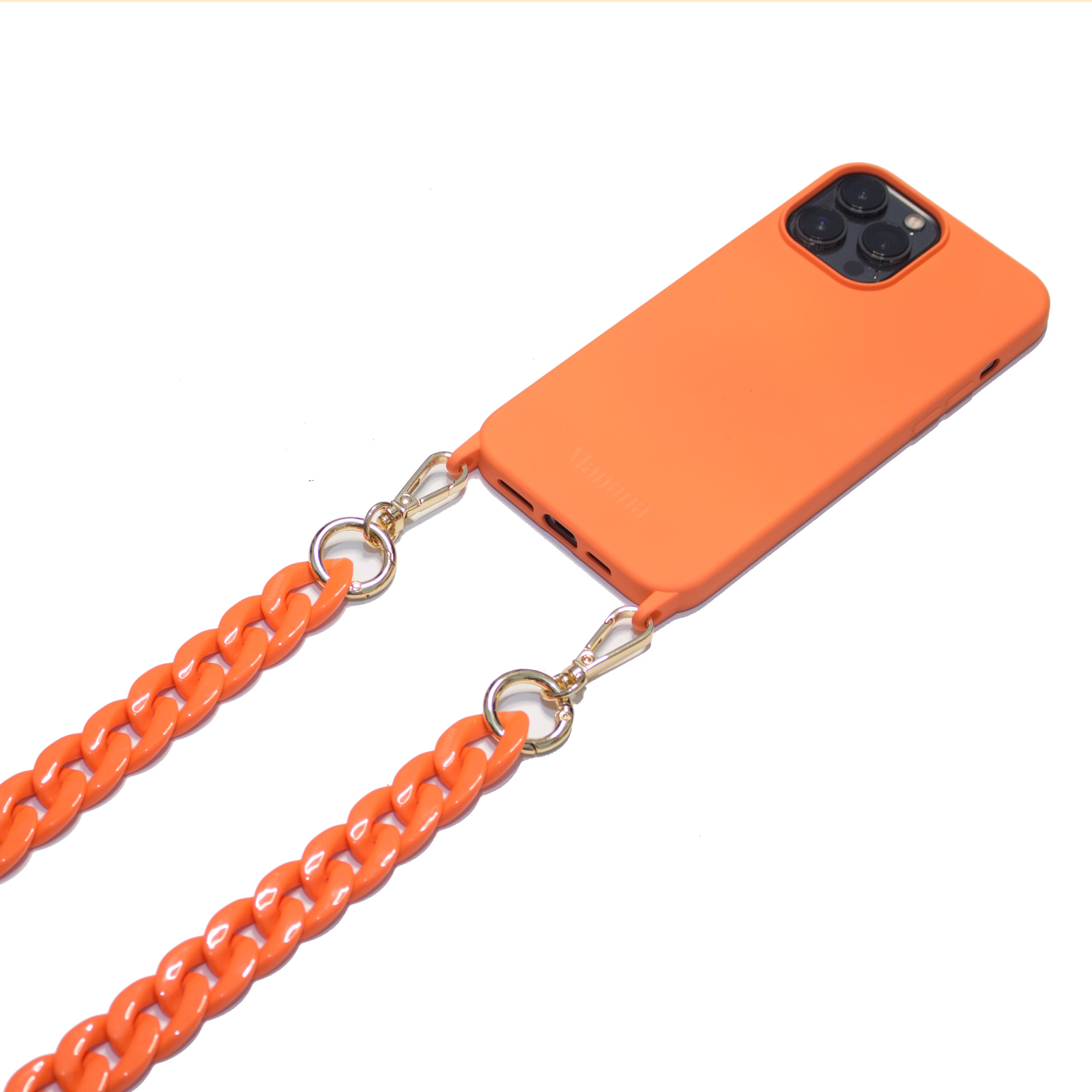 Orange Varnish Chain Necklace